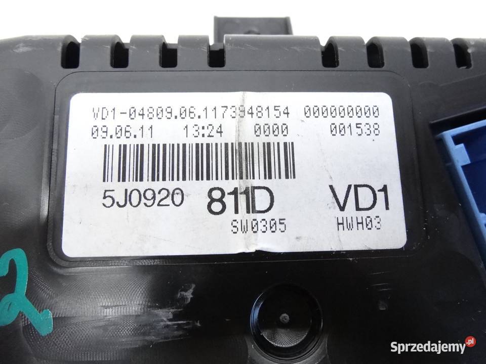 SKODA FABIA II 16 TDI LICZNIK ZEGAR 5J0920811D Liczniki i zegary wielkopolskie Przemęt