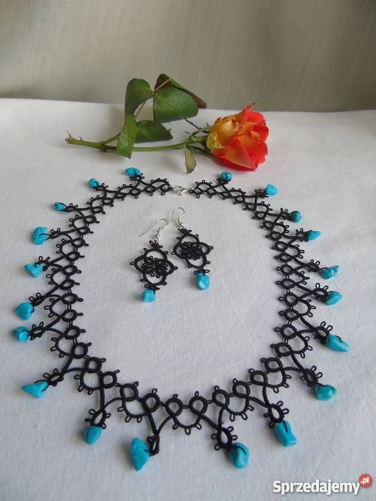 Biżuteria Frywolitkowa Wiśniowa