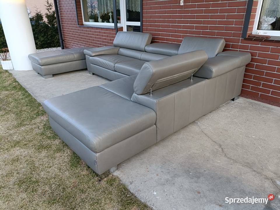 Sprzedam narożnik plus pufa ze skóry