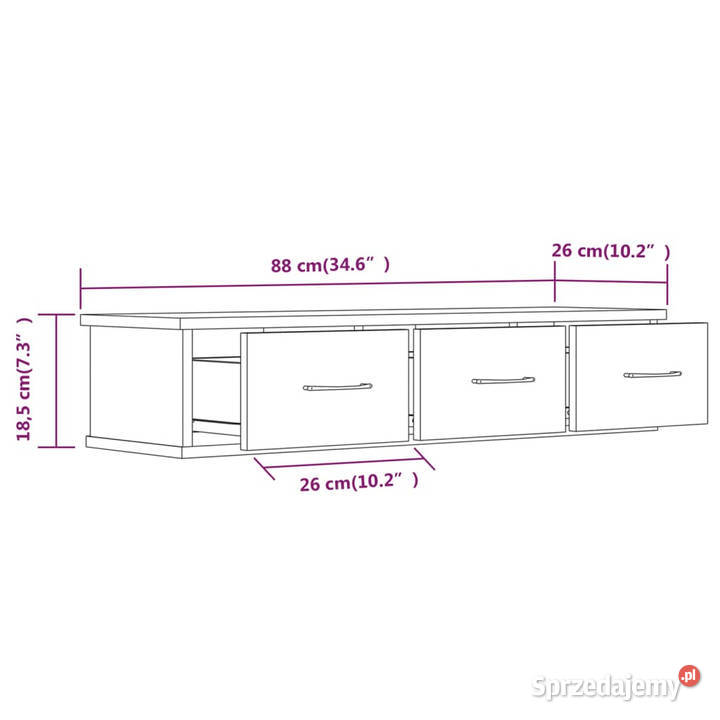 Szafka ścienna brązowy dąb 88x26x185 WM815083 Warszawa sprzedam