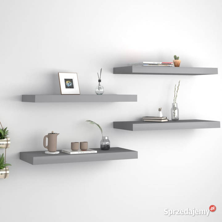 Półki ścienne 4 szare 60x235x38 MDF WM323855 mazowieckie Warszawa