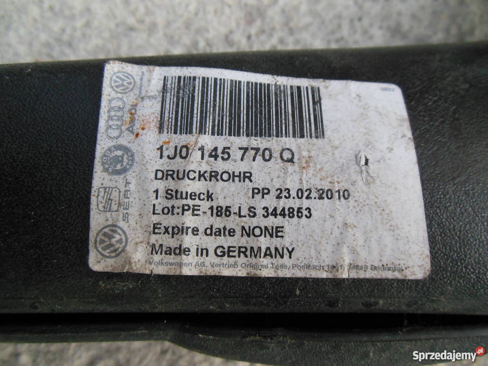 Rura intercooler Vw 1J0145770Q osobowe Silniki i osprzęt Motoryzacja Kłodzko