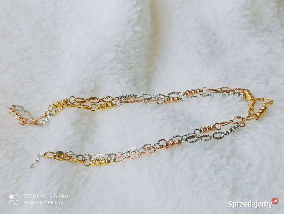 Pozłacany łańcuszek splot 51 naszyjnik rose Warszawa