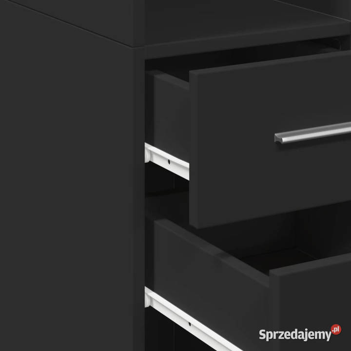 Wąska szafka czarna 30x425x225 materiał Warszawa sprzedam