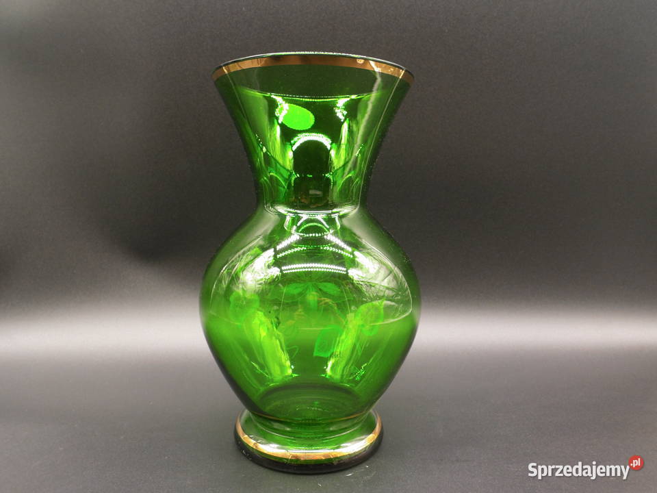 Szklany wazon z Czech Bohemia wykonany z Raszków