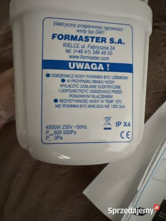 elektryczny podgrzewacz wody mały 4500 W Dafi Jelenia Góra