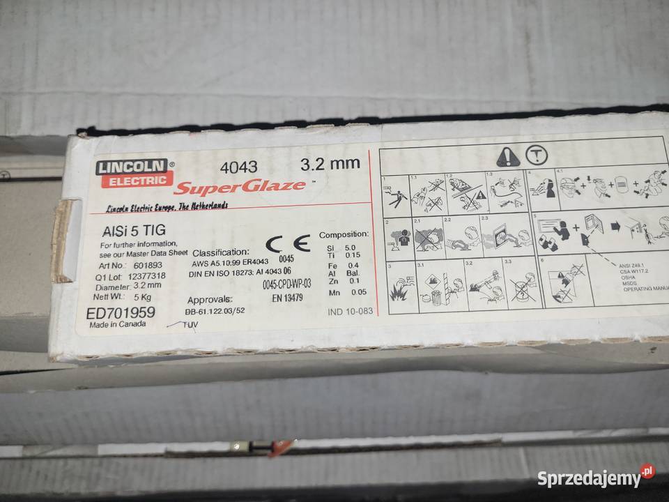 Drut spawalniczy do aluminium AlSi5 TIG 32mm 5 Dom i Ogród Orle