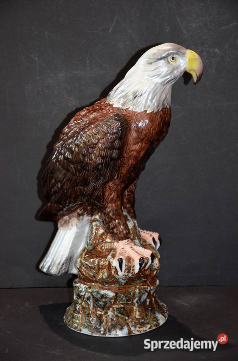 Porcelana figurka ptak orzeł, Nofi Rumunia, 32cm do kolekcji