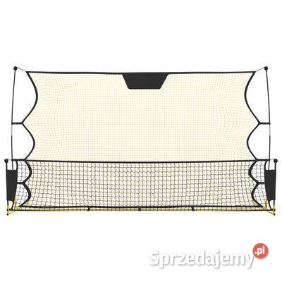 vidaXL Rebounder piłkarski, czarno-żółty, 183x85x120 cm, poliester