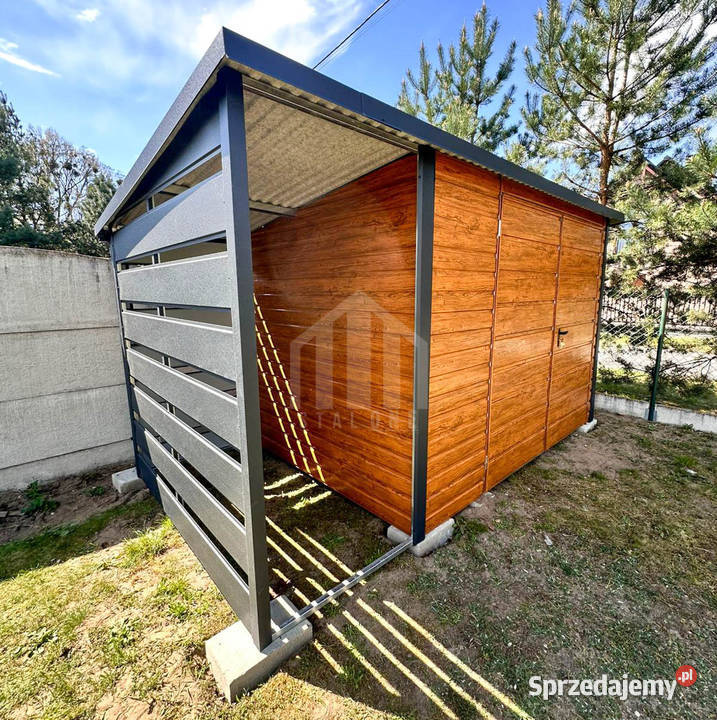 Schowek domek ogrodowy 3x3 m wiata 1x3 m brama