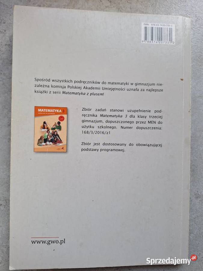 Matematyka 3 zbiór zadań gimnazjum GWO
