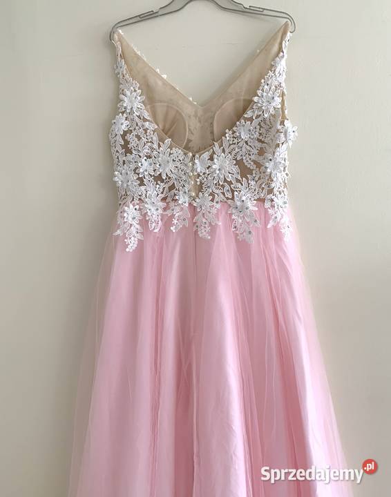 Suknia ślubna liniaA różowa cywilny druhna 44 48 Jelenia Góra