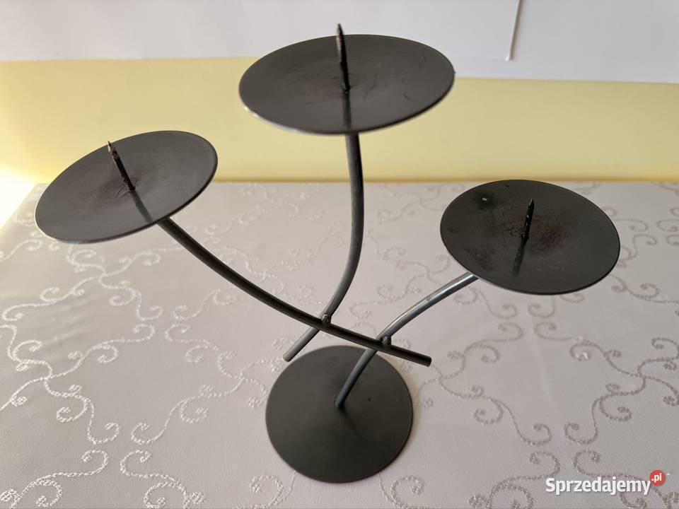 Metalowy świecznik na 3 świece Vintage elegancki śląskie Czerwionka-Leszczyny