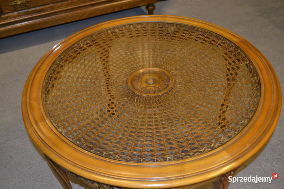 stolik ludwikowski rafia szkło śląskie Będzin sprzedam