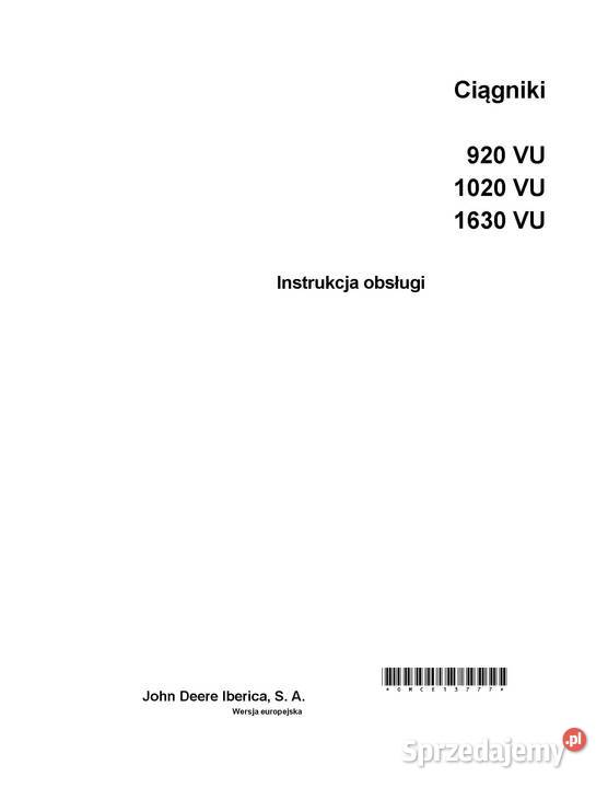John Deere JD 1170 katalog instrukcja obsługi wielkopolskie Szamotuły