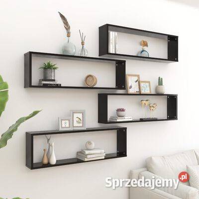 vidaXL Półki ścienne kostki 4 czarne 100x15x30 Warszawa
