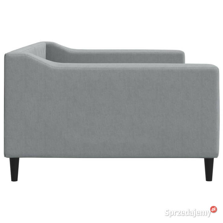 Sofa z funkcją spania jasnoszara obita tkaniną