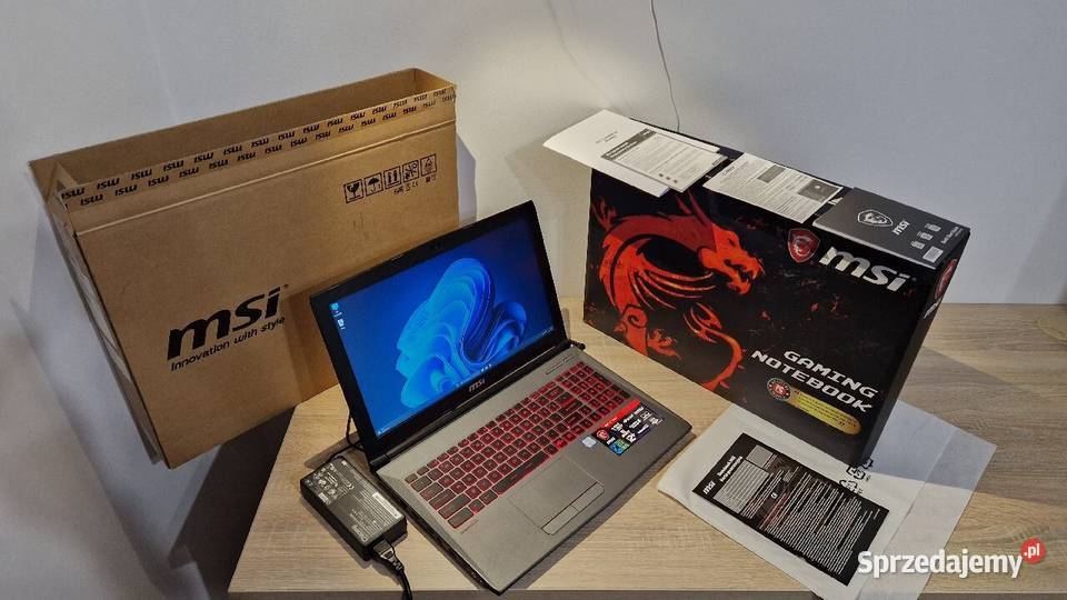 Laptop MSI GV62 7RD Windows 11i57300HQ256 gb MSI łódzkie Ozorków sprzedam