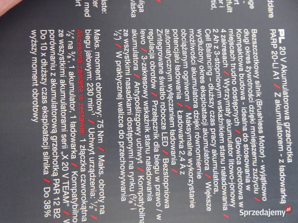 Nieużywana 20V grzechotka 75Nm PARKSIDE Olsztyn sprzedam
