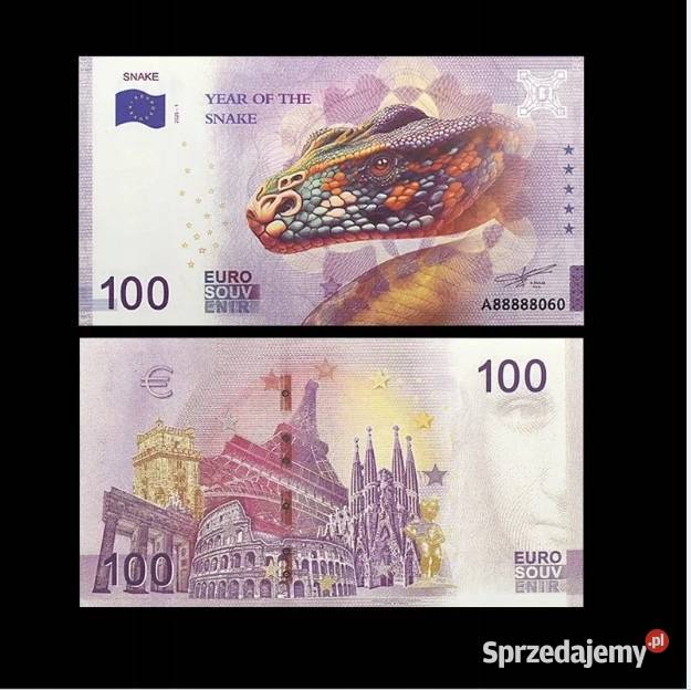 Banknot Kolekcjonerski 100 Euro Souvenir Węża Warszawa
