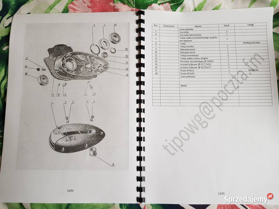 Katalog części Jawa 250 353 Garwolin