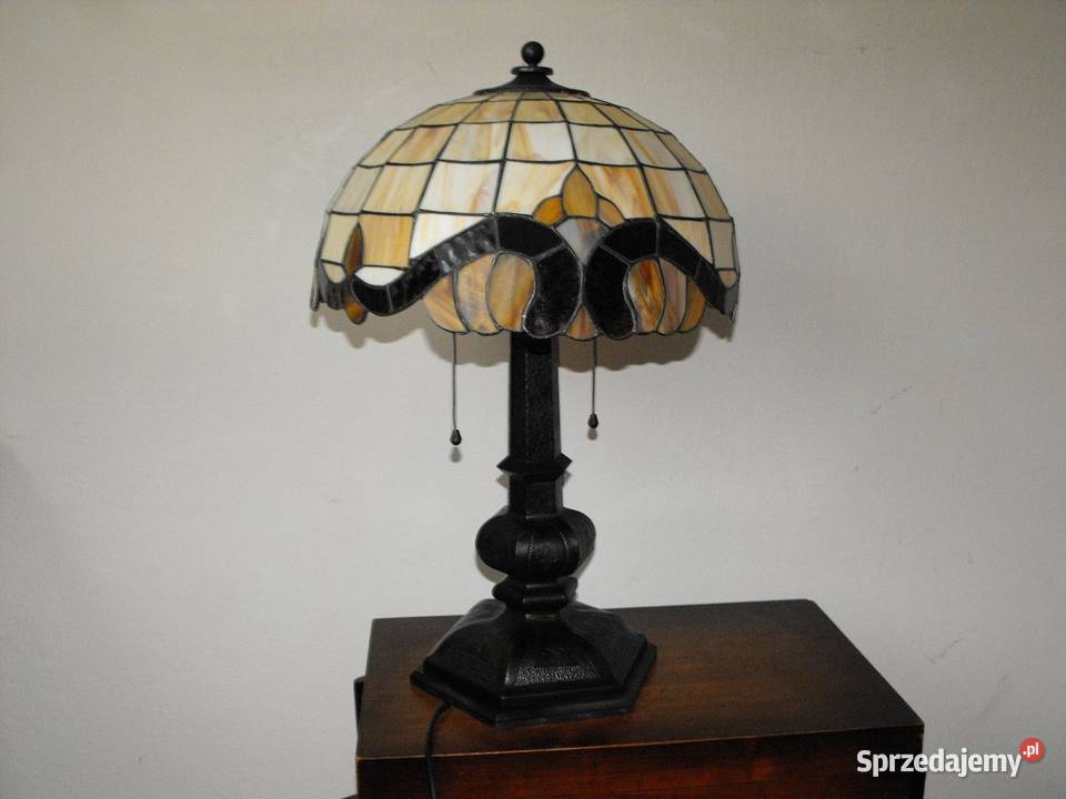 Oryginalna lampa z witrażem na stolik komodę łódzkie Skierniewice