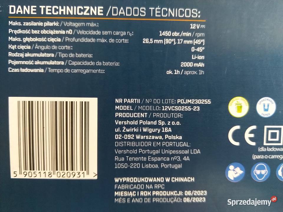 NAJTANIEJ Pilarka Akumulatorowa 12V 2000mAh Zabrze