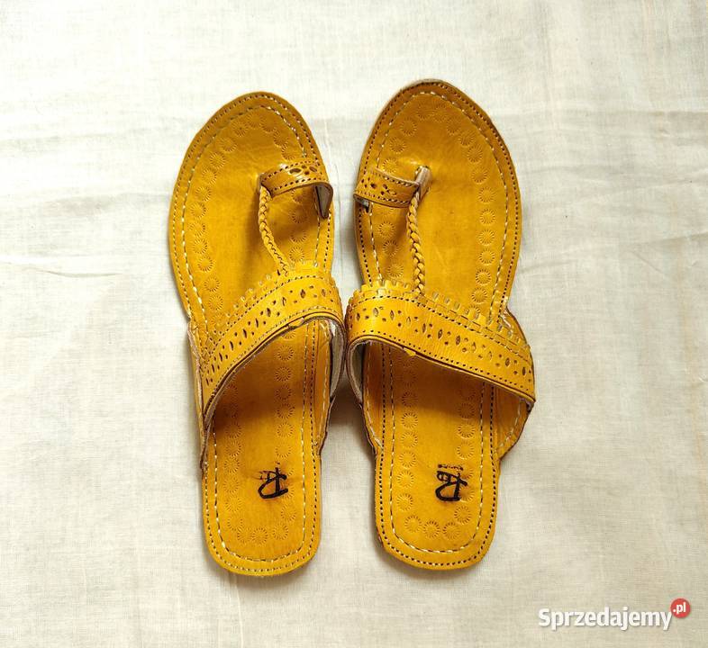 KOHYL Skórzane japonki kohalpuri 38 żółte inna Szczecin