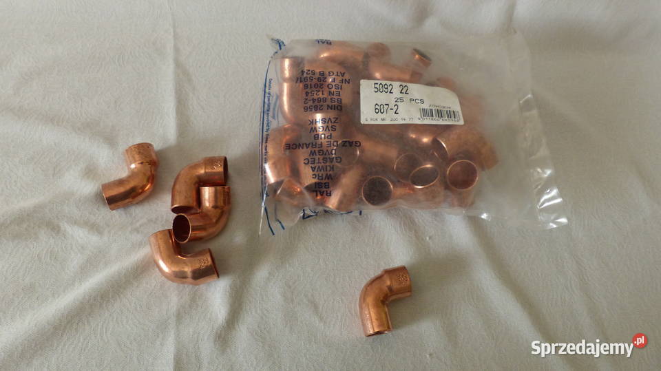 Kolano miedziane Cu 1kielichowe 1kx22 zachodniopomorskie Koszalin sprzedam