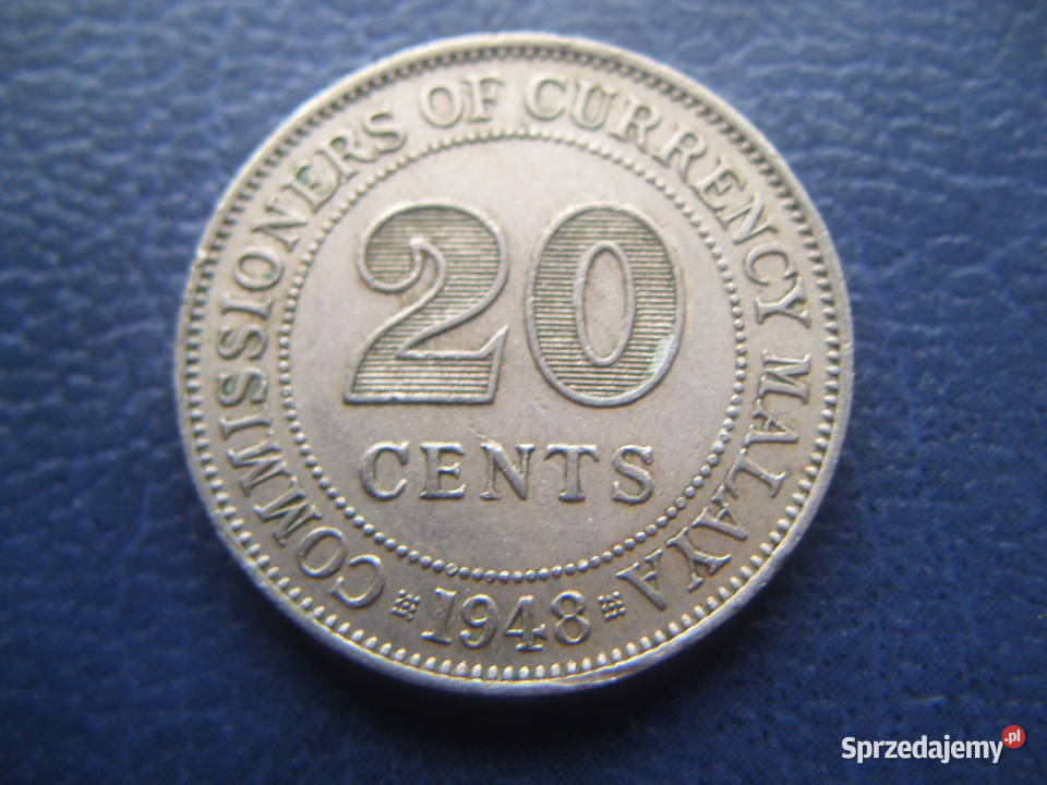 Stare monety 20 cent 1948 Malaje Numizmatyka Lesko