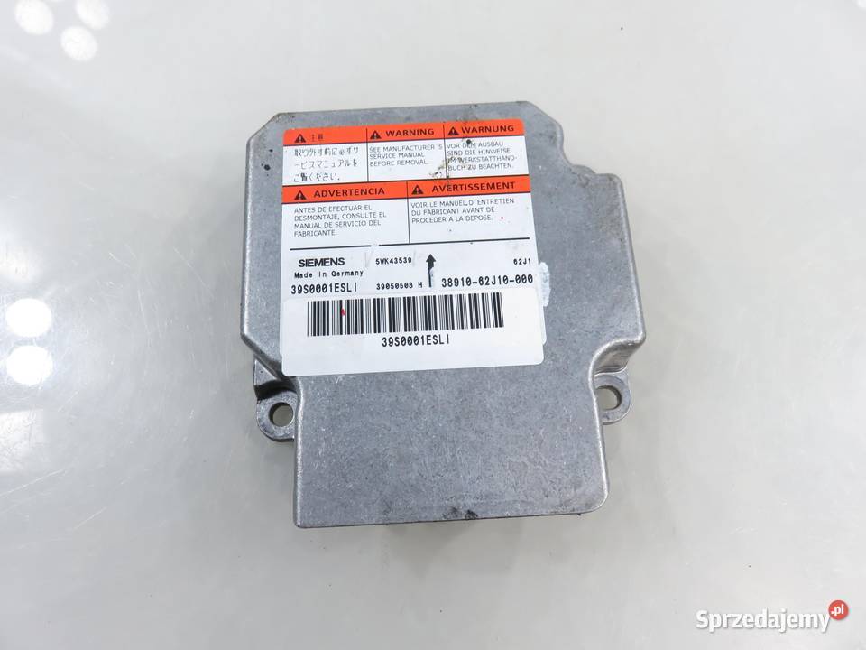 MODUŁ AIRBAG SUZUKI SWIFT III 3891062J10000 Komputery Układ elektryczny, zapłon