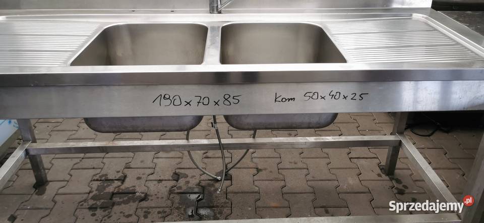 Zlew 2 komory 190x70x85 kom50x40x25 Krotoszyn