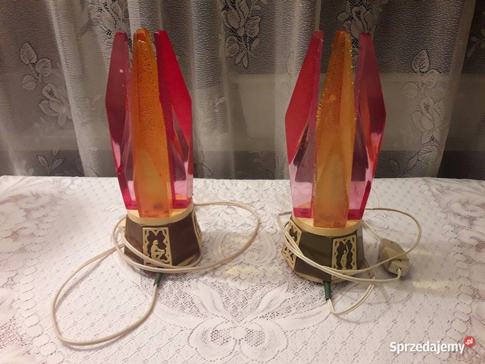 Lampki nocne kryształy stołowe lampy ozdobne PRL Antyki, Sztuka, Kolekcje