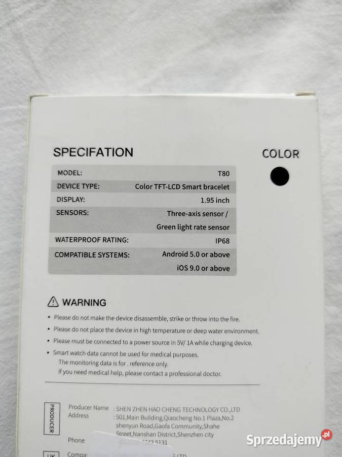 Smartwatch inteligentny zegarek unisex czarny Częstochowa