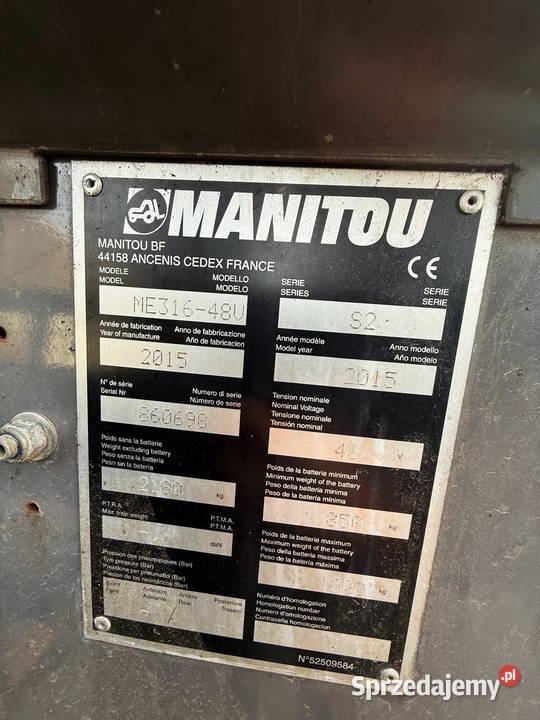 wózek widłowy elektryczny MANITOU ME31648v 330m Działoszyn