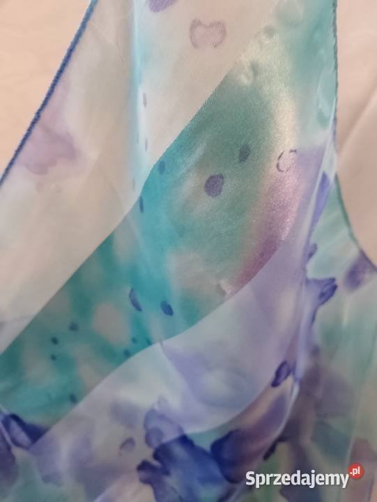 SZALIK błękitny z połyskującym wzorem lekki Oborniki