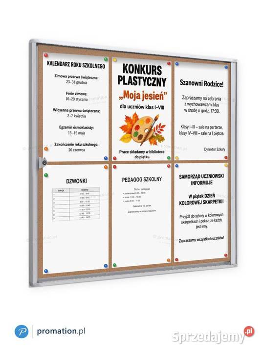 Gablota informacyjna korkowa 3xA4 zamykana Kraków