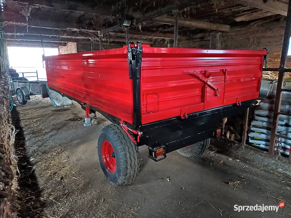 Przyczepa wywrotka jednoosiowa 3 strony wywrot nieuszkodzony podlaskie Cimoszka