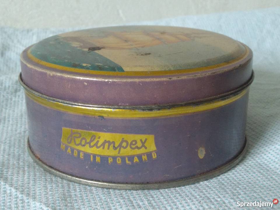 pudełko z Żaglowcem słodyczach ROLIMPEX pamiątka mazowieckie Warszawa
