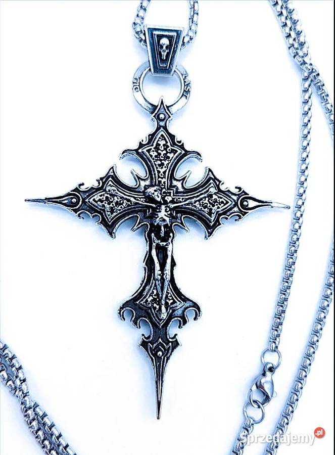 Naszyjnik Krzyżyk Wisiorek Zawieszka Metal Poraj
