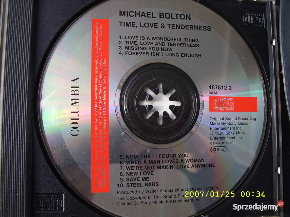 Rock CD MICHAEL BOLTONTIME LOVE COLUMBIA Wołów