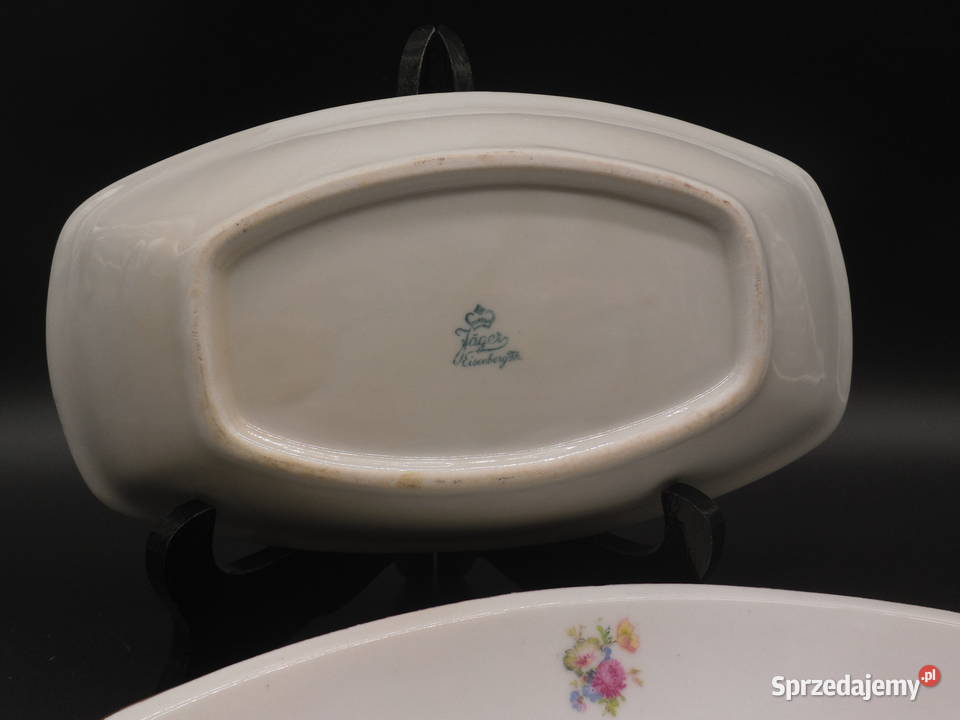 Porcelanowe dwa półmiski śledziówki Jager wielkopolskie Raszków