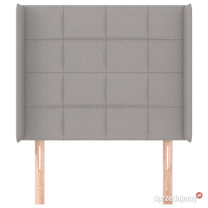 Zagłówek uszak jasnoszary 93x16x118128 tkanina