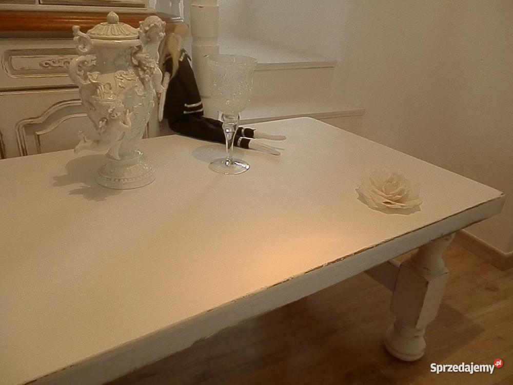 Ława niski stolik shabby chic prowansja biała dolnośląskie Lubin