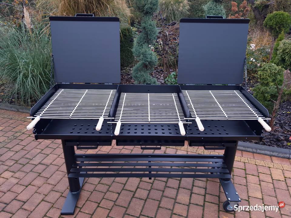 Gastronomiczny grill TRÓJKOMOROWY z POPIELNIKAMI Damasławek