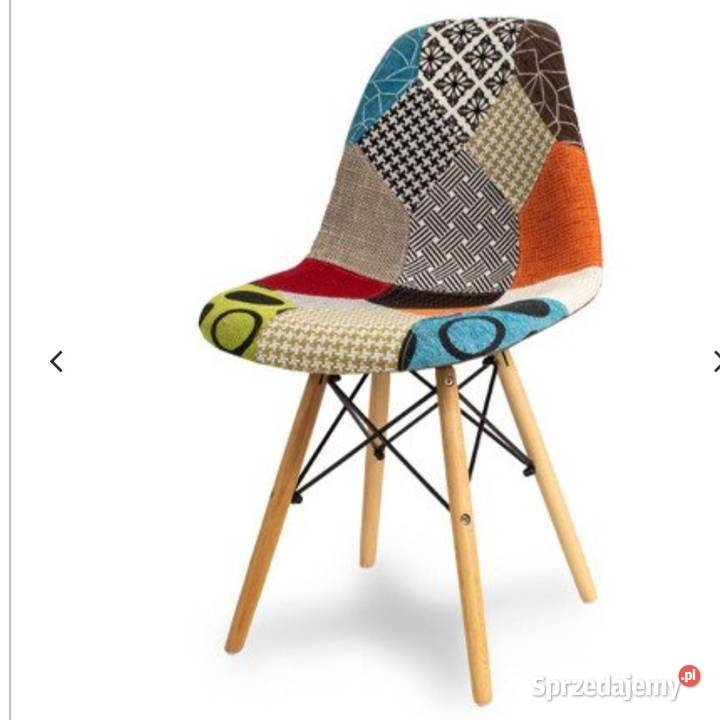 Krzesło patchwork kolorowe bądź czarno białe nowoczesne