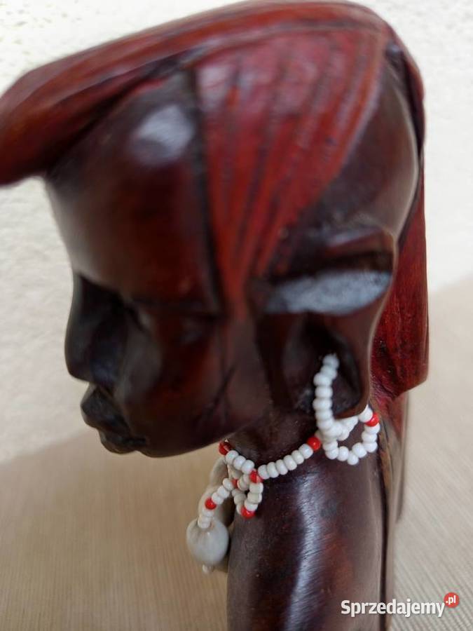 Afrykańska drewniana figurka rzeźba Popiersie sprzedam