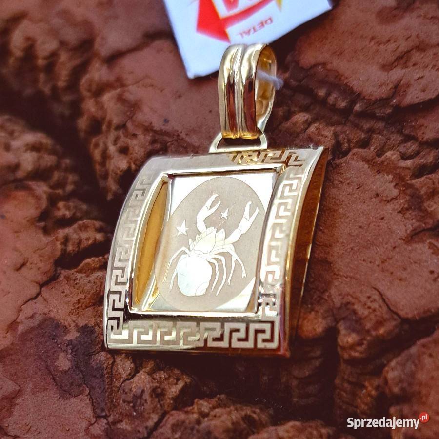 Wisiorek Złoty pr333 Znak Zodiaku Rak Z500 Poznań