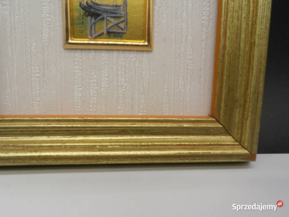 Włoska Miniatura Vintage na Złotej Folii 23K wielkopolskie Raszków
