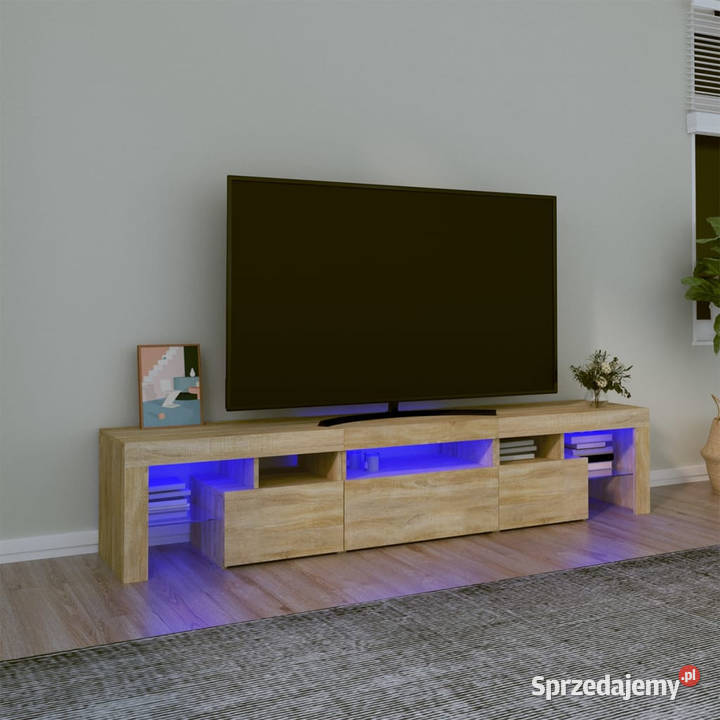 Szafka pod TV z oświetleniem LED dąb sonoma Warszawa
